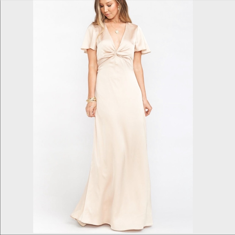 Show Me Your Mumu Rome Twist Gown in Champagne